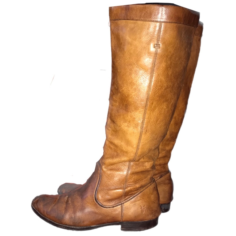 Frye Cindy Slouch Boot, Frye Cognac Brown Cindy Slouch Boot, Frye Brown Boot